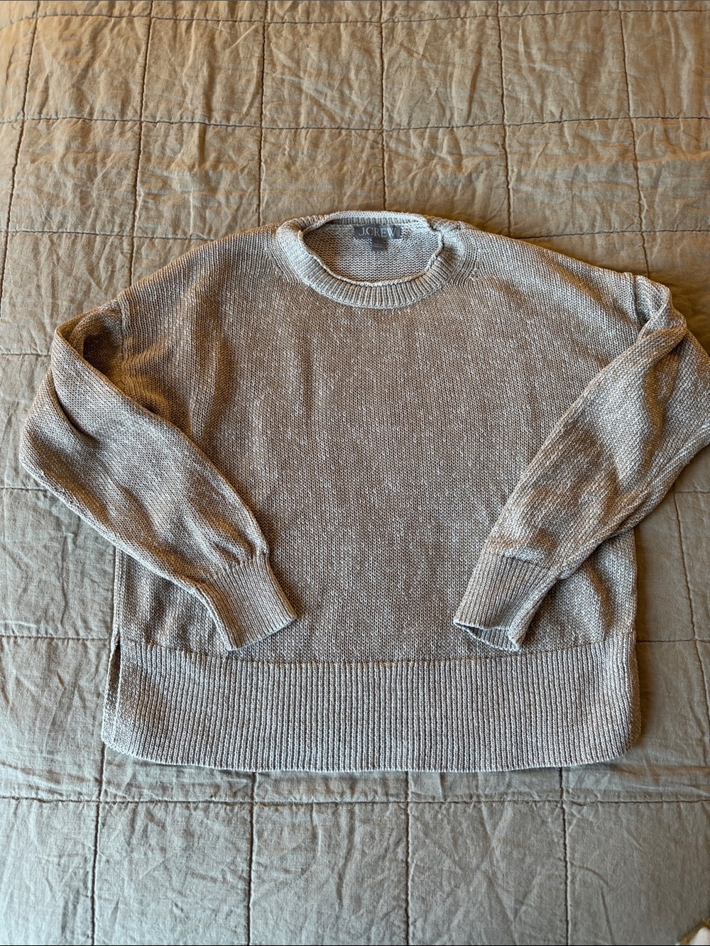 J. Crew Summer Crewneck Sweater in Light Taupe